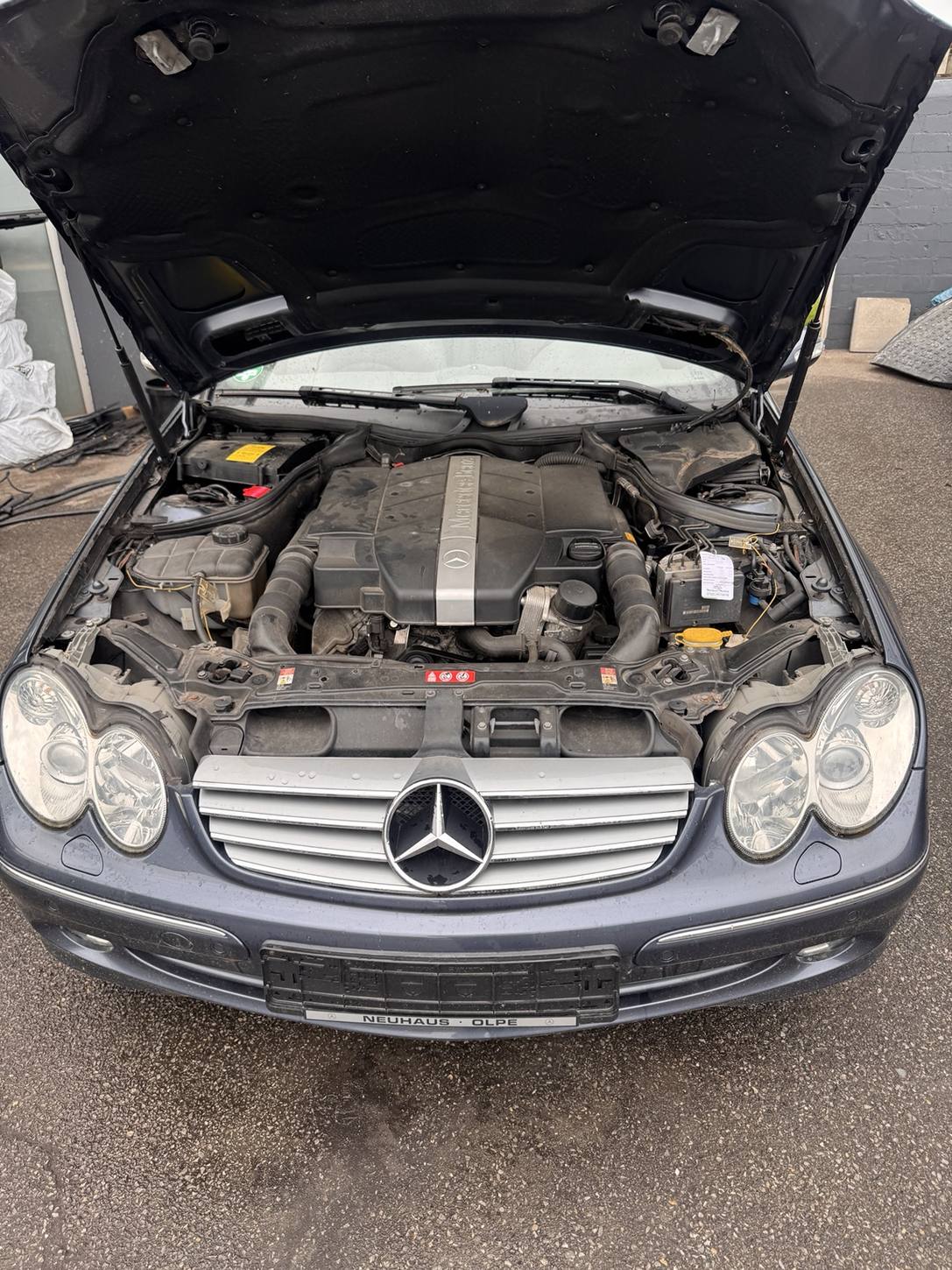 Motorraum vor der Reinigung